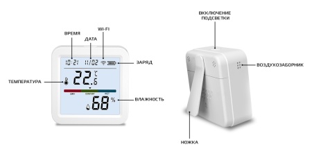 Купить CARCAM Tuya WIFI Temperature and Humidity sensor With Light TH05
