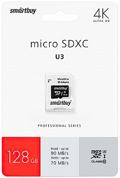 Купить SmartBuy microSDXC 128GB Class 10 U3 Pro