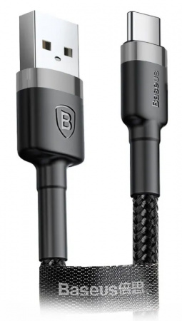 Купить Baseus Cafule Cable USB For Type-C 3A 1M Gray - Black (CATKLF-BG1)