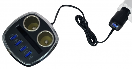 Купить Shunwei 2 Way Cigarette Lighter Socket With 4 USB Port (SD-1931C)