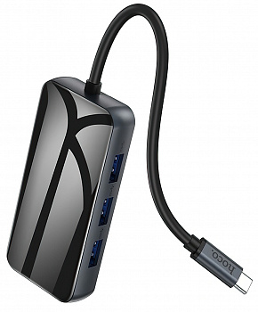 Купить Type-C хаб HOCO HB16 Easy expand (USB3.0-3+HDMI+PD+RJ45)