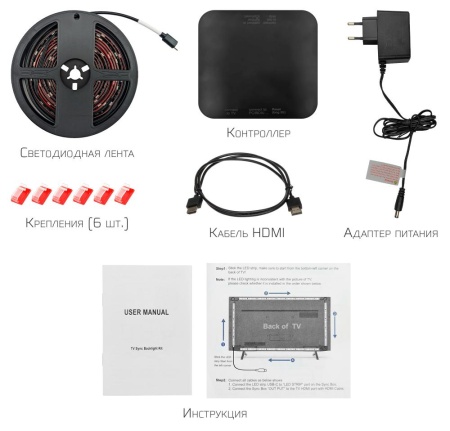 Купить SUNTEK Tuya Smart Life TV Background Light 5.0 m. 75-85 inch TV