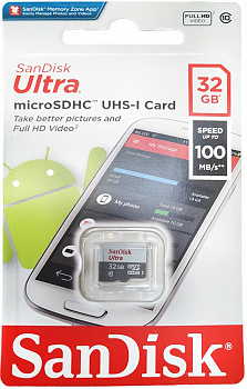 Купить SanDisk Ultra 32Gb microSDHC Class 10 (SDSQUNR-032G-GN3MN)