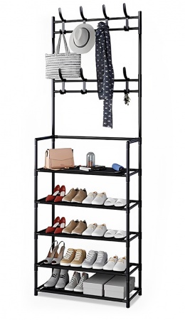 Купить New Simple Floor Clothes Rack With Shelves for Shoes XMJ60 4 Layer Black
