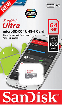 Купить SanDisk Ultra 64Gb microSDXC Class 10 (SDSQUNR-064G-GN3MN)