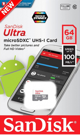 Купить SanDisk Ultra 64Gb microSDXC Class 10 (SDSQUNR-064G-GN3MN)