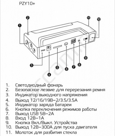 Купить CARCAM JUMP STARTER PZY-10+