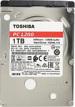Купить Toshiba L200 Slim HDWL110UZSVA, 1ТБ, HDD, SATA III, 2.5"