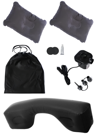 Купить CARCAM Inflatable Auto Airbed, Two Pillows, Auto Air Pump, Repair Kit, 175x155 cm. (CCMTE134) Black