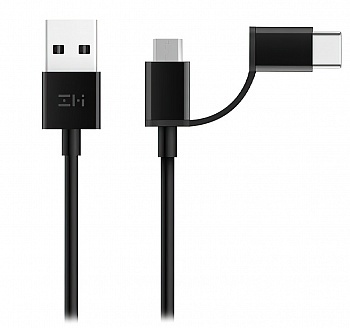 Купить Xiaomi ZMI USB Type-C/Micro 30cm Черный (AL501) Кабель 2 в 1
