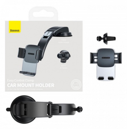Купить Baseus Easy Control Clamp Car Mount Holder Black (SUYK000001)
