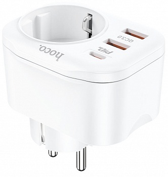 Купить Hoco NS3 2xUSB QC3.0, 18W + Type-C PD20W White