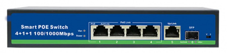 Купить CARCAM Standard 4+1+1 Full Gigabit AI PoE Switch (CCG0411GBC)