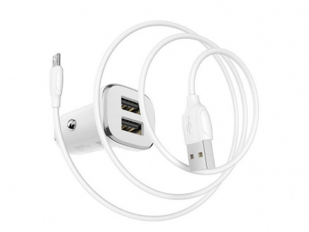 Купить Borofone BZ12m АЗУ 2USB 2.4A для micro USB Белый