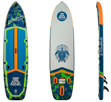 Купить Tourus Inflatable SUP Board 350×91.5×15cm Camouflage Blue and Green, TS-AB01